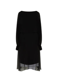 Robe mi-longue A.Ferretti en soie  - Noir