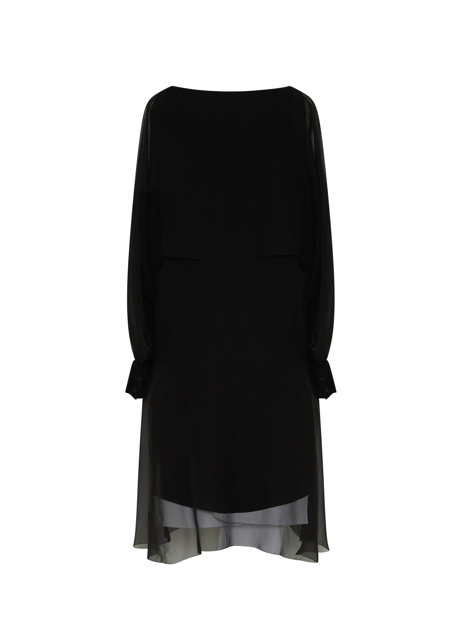 Robe mi-longue A.Ferretti en soie  - Noir