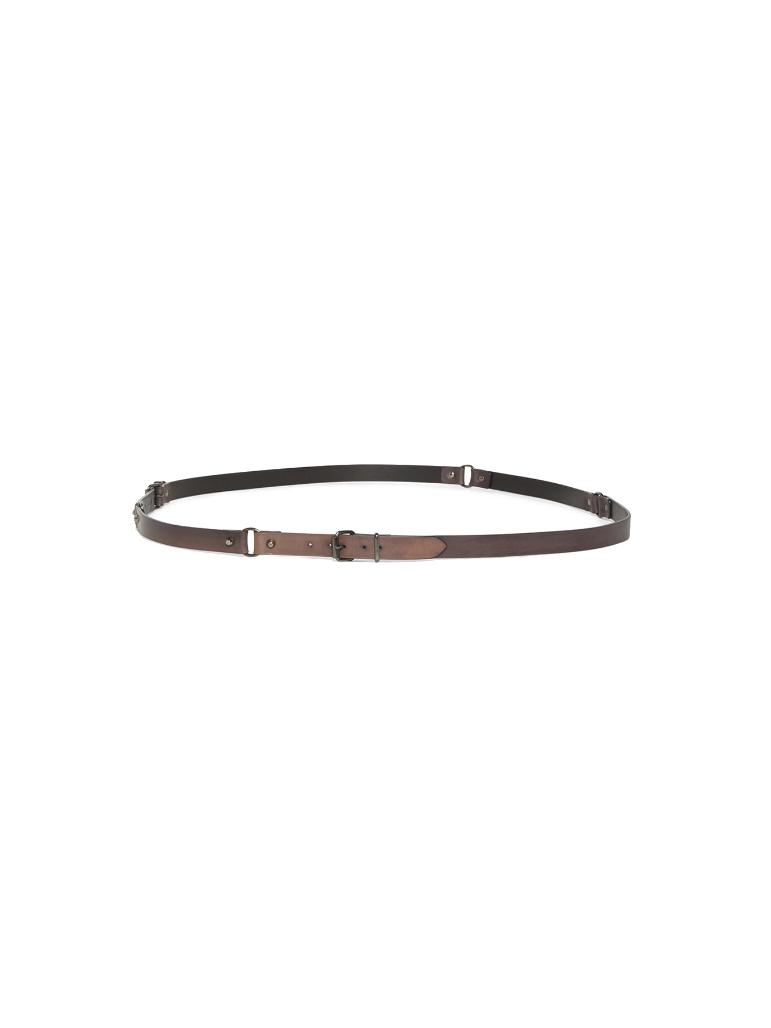 Ceinture A.Ferretti avec anneaux en cuir - Marron