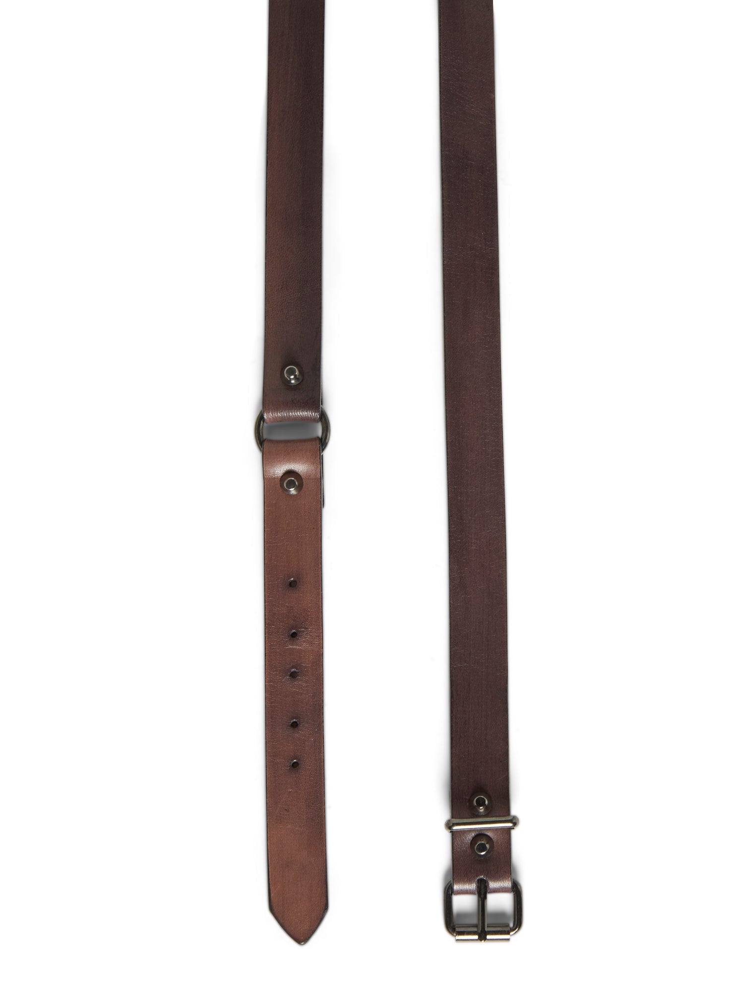Ceinture A.Ferretti avec anneaux en cuir - Marron