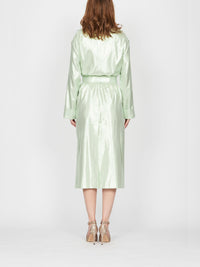 Trench long A.Ferretti scintillant en soie - Vert
