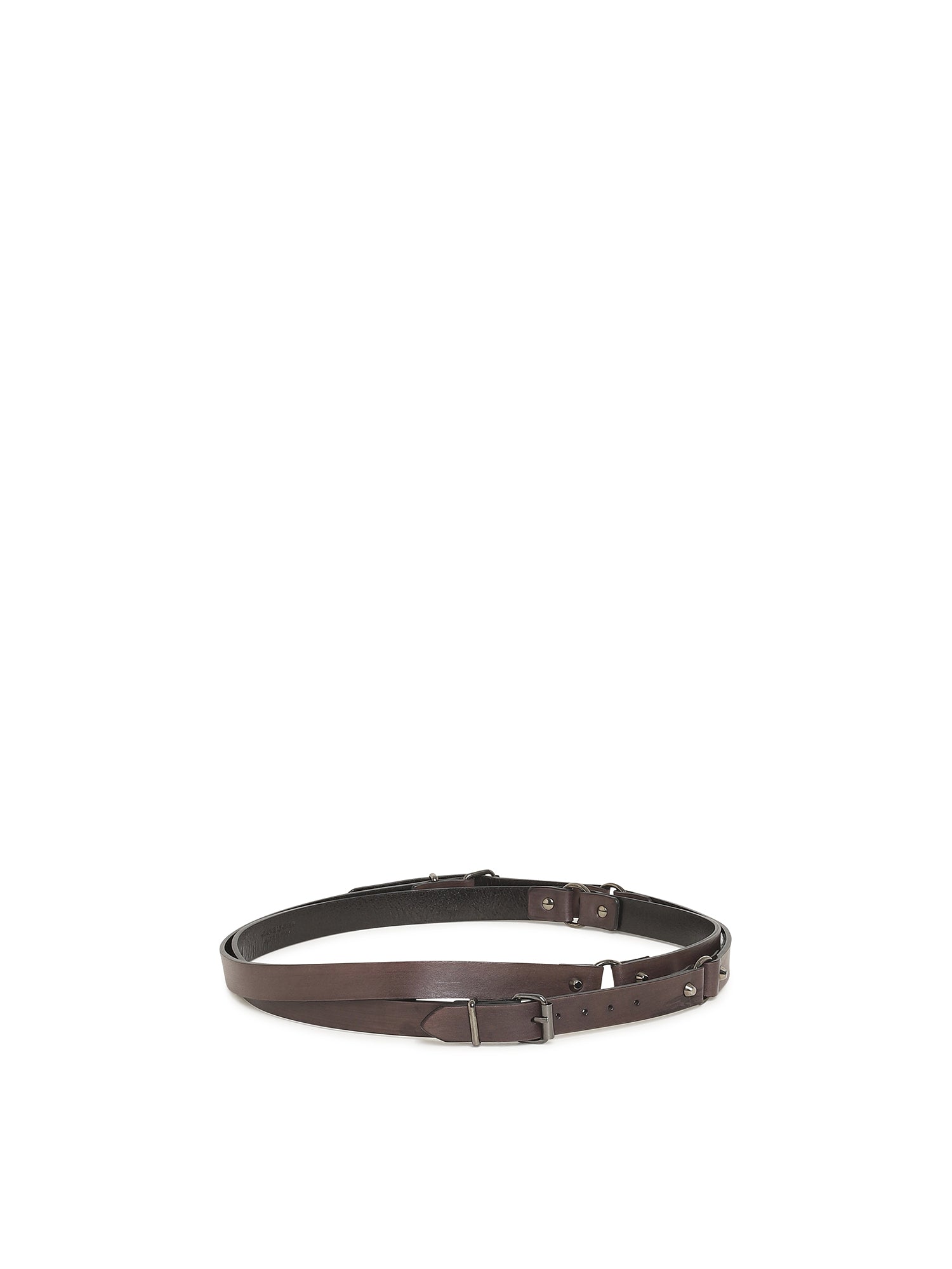Ceinture A.Ferretti avec anneaux en cuir - Marron