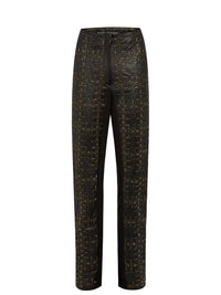 Pantalon A.Ferretti détails cloutés en cuir - Noir