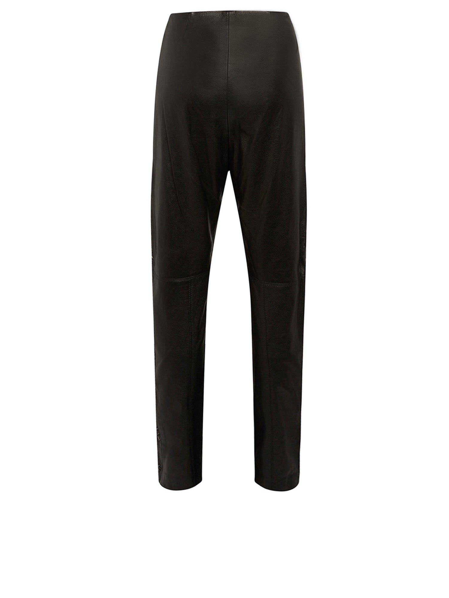 Pantalon A.Ferretti détails cloutés en cuir - Noir