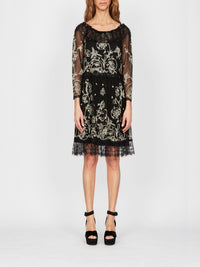 Robe courte A.Ferretti brodée - Noir