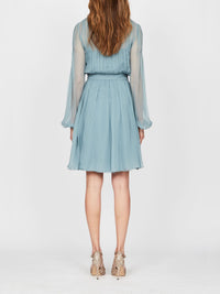 Robe courte A.Ferretti plastron brodé - Bleu