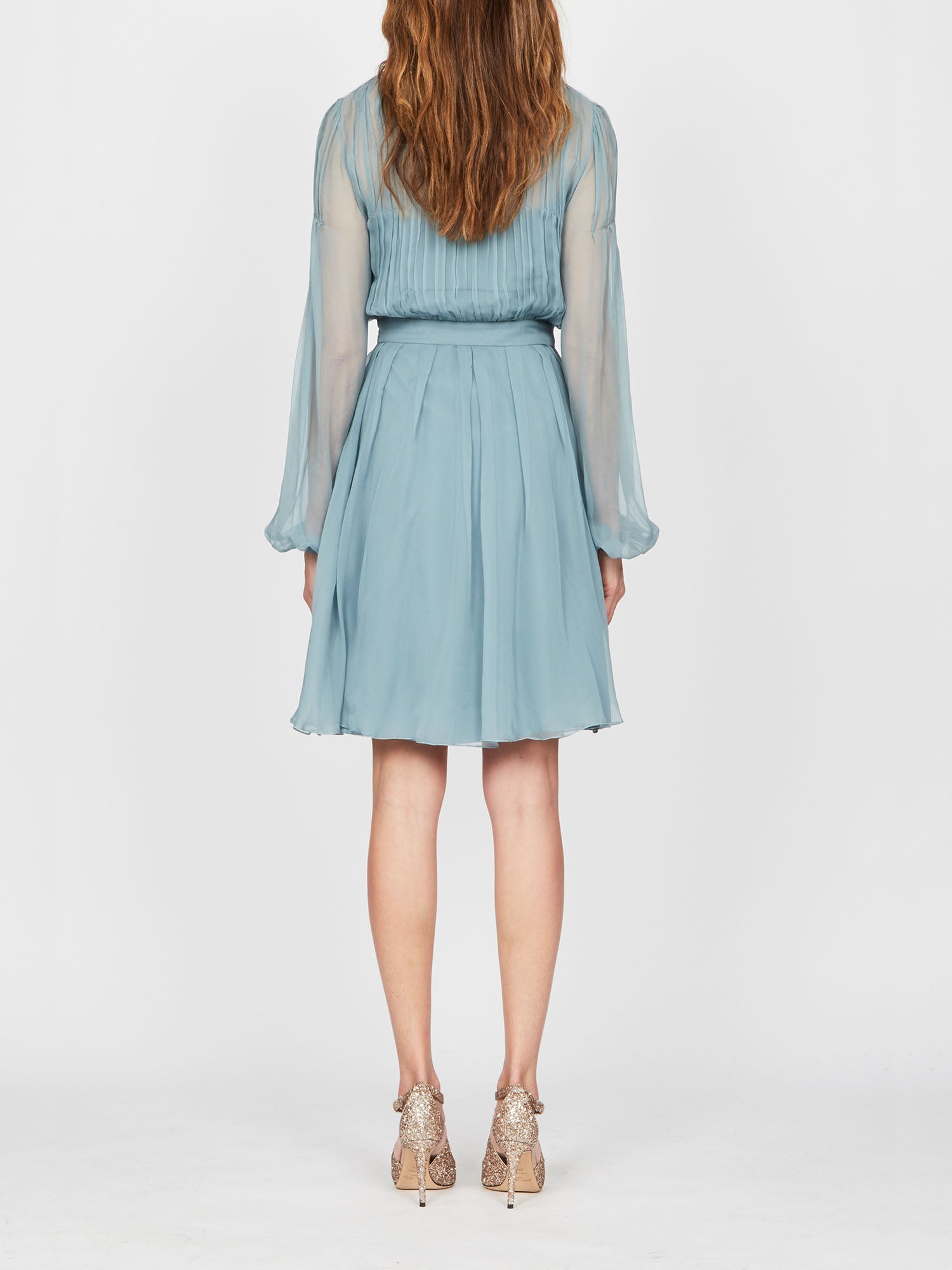 Robe courte A.Ferretti plastron brodé - Bleu