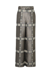 Pantalon A.Ferretti imprimé tartan en laine - Gris