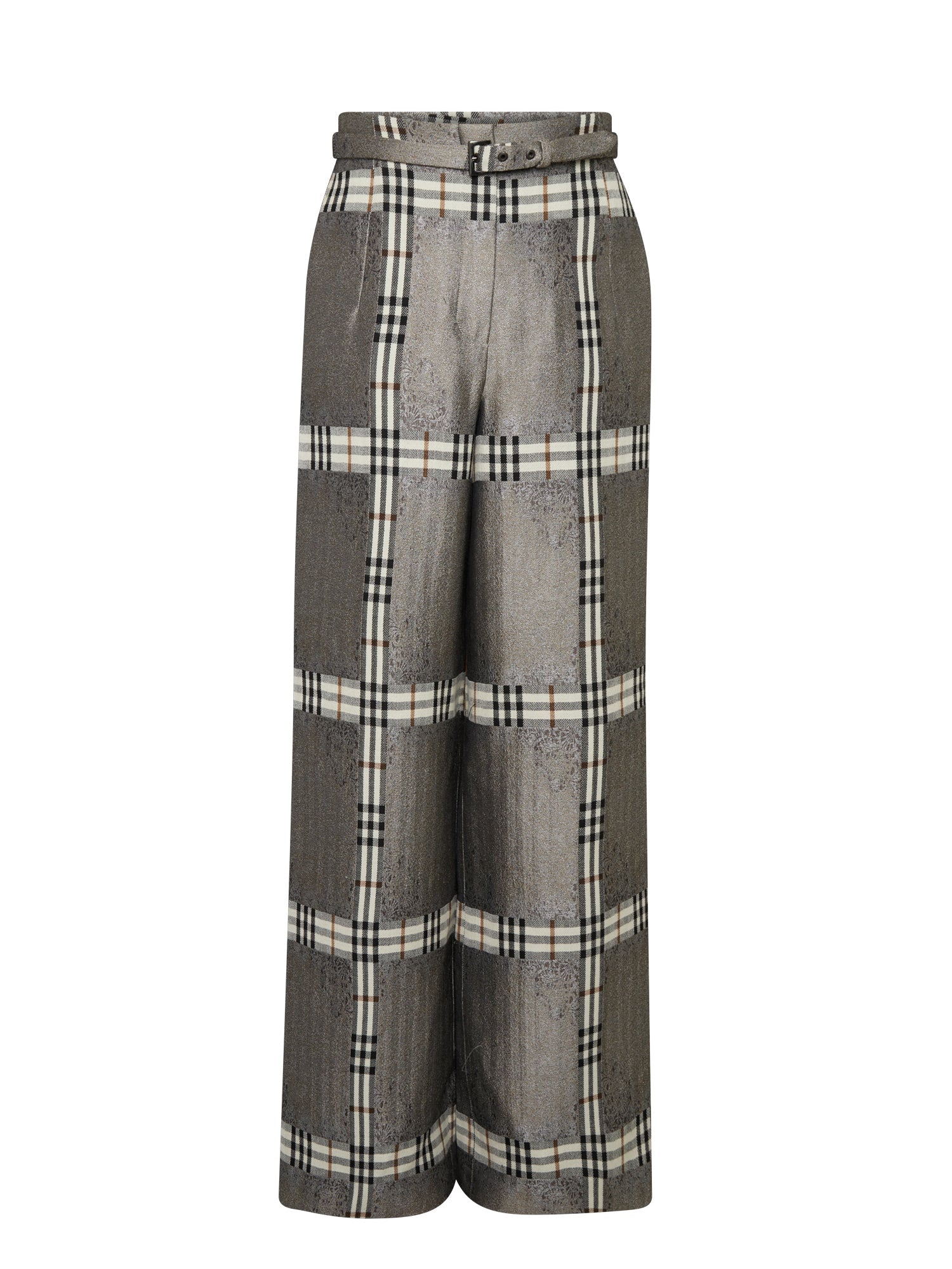 Pantalon A.Ferretti imprimé tartan en laine - Gris