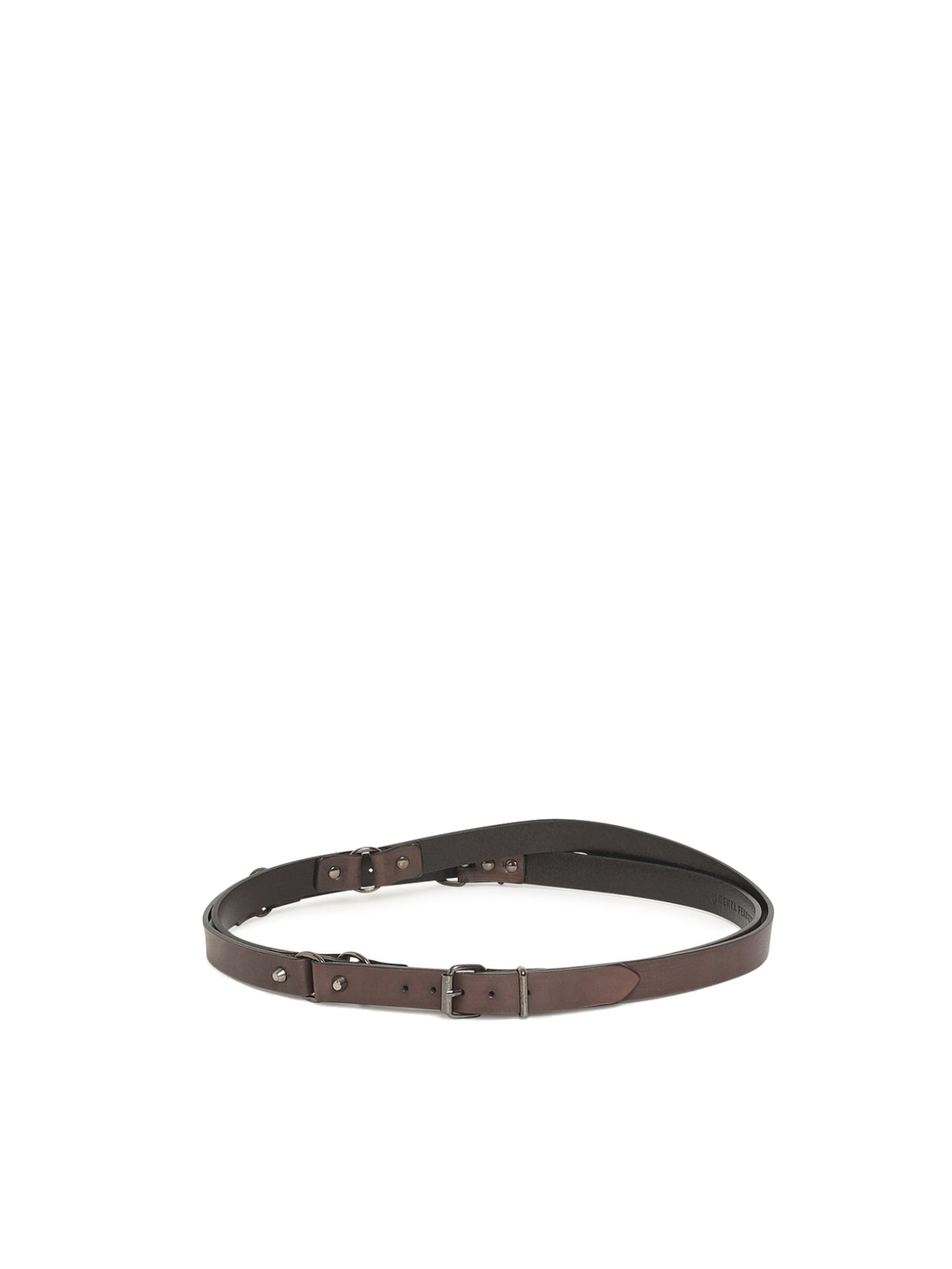 Ceinture A.Ferretti avec anneaux en cuir - Marron
