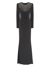 Robe longue A.Ferretti plastron en sequins - Noir