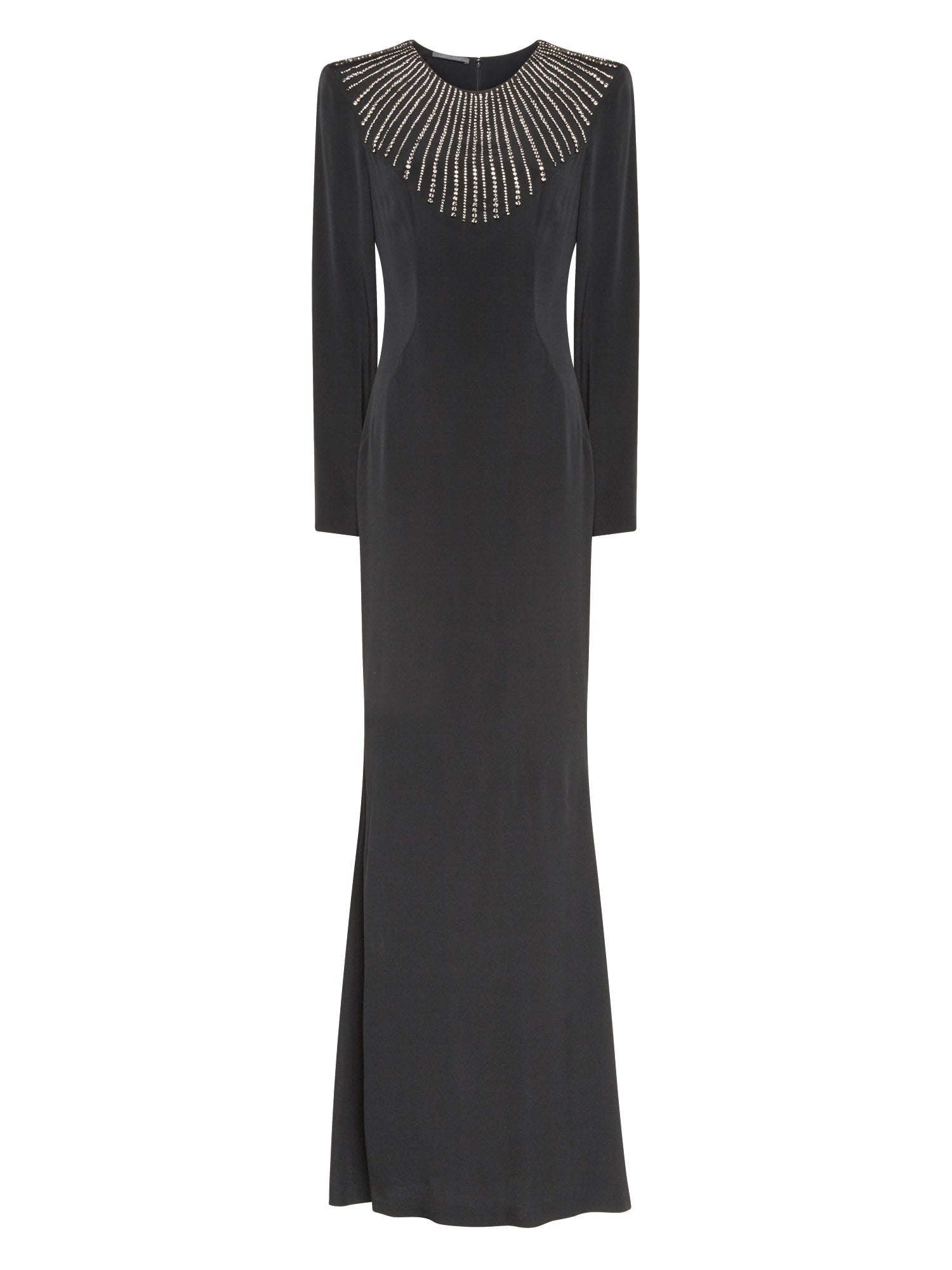 Robe longue A.Ferretti plastron en sequins - Noir