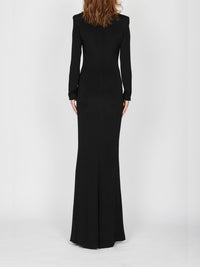 Robe longue A.Ferretti plastron en sequins - Noir