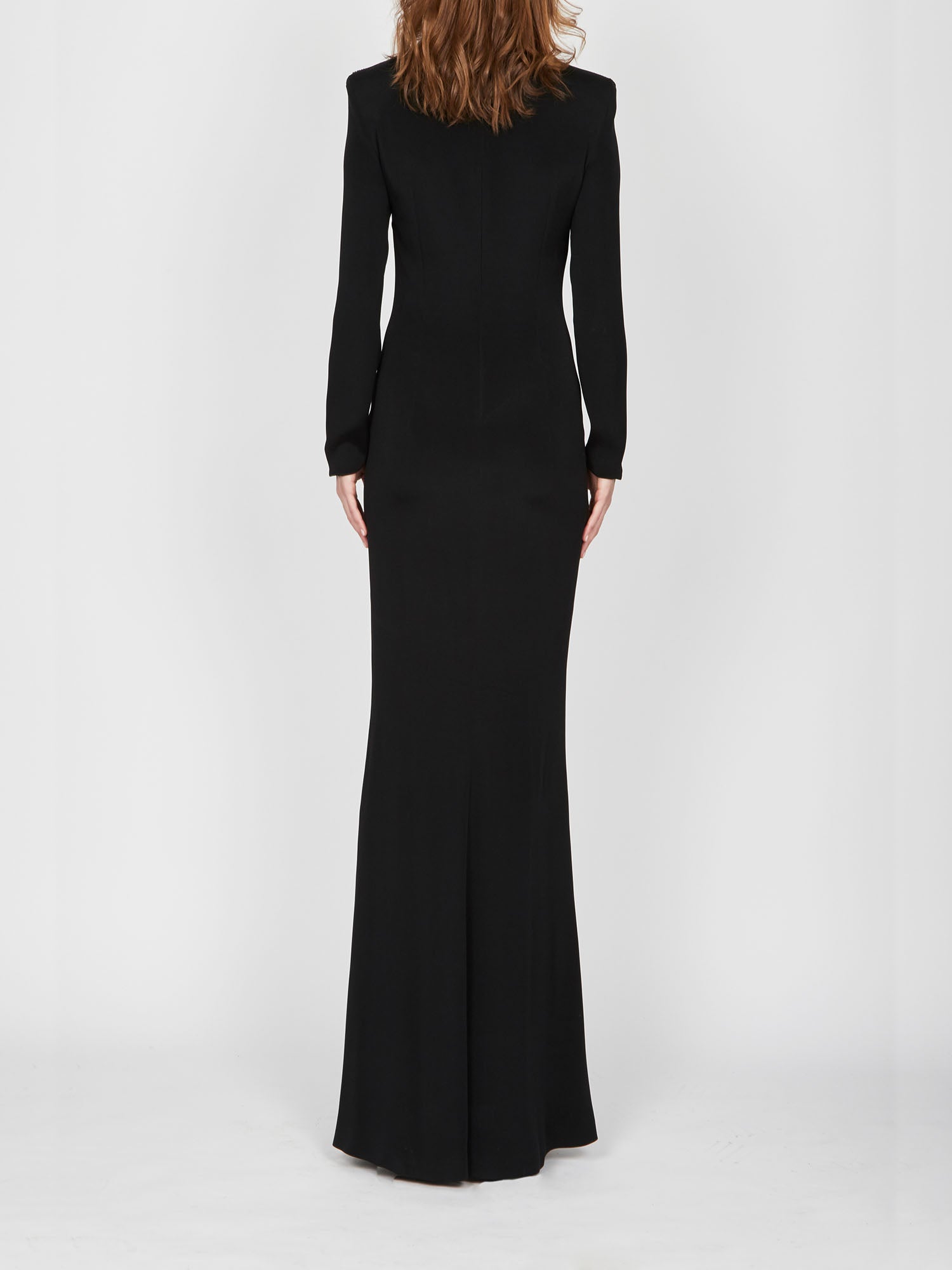 Robe longue A.Ferretti plastron en sequins - Noir