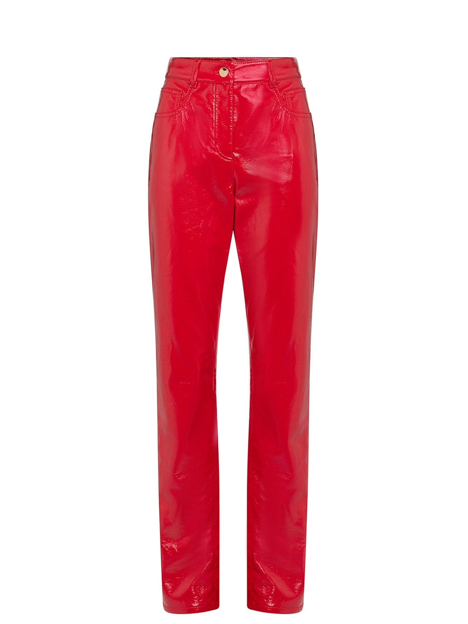 Pantalon A.Ferretti en vinyle - Rouge