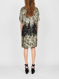 Robe droite A.Ferretti en sequins - Or