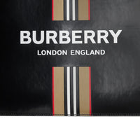BLACK Pochette zippée en toile enduite avec logo et rayures iconiques