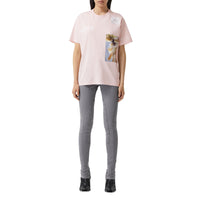 ALABASTER PINK T-shirt oversize en coton à imprimé montage