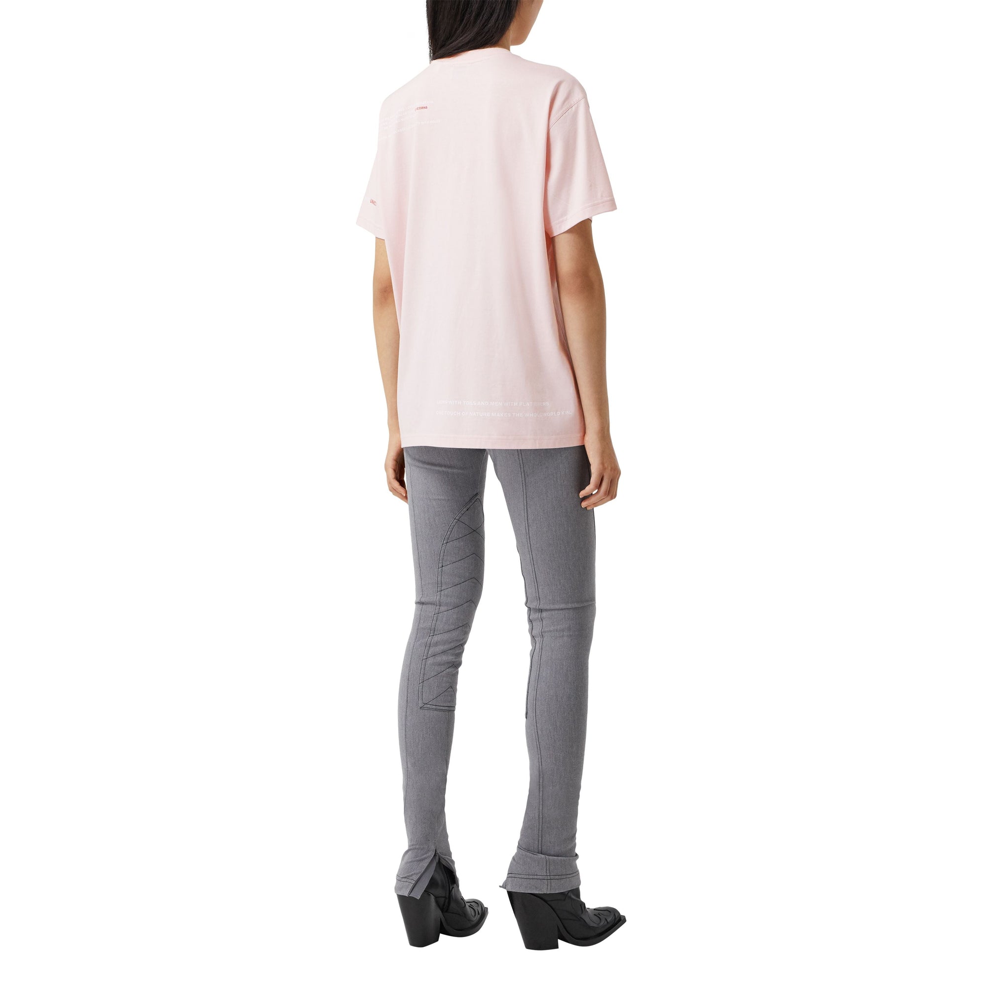 ALABASTER PINK T-shirt oversize en coton à imprimé montage