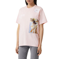 ALABASTER PINK T-shirt oversize en coton à imprimé montage