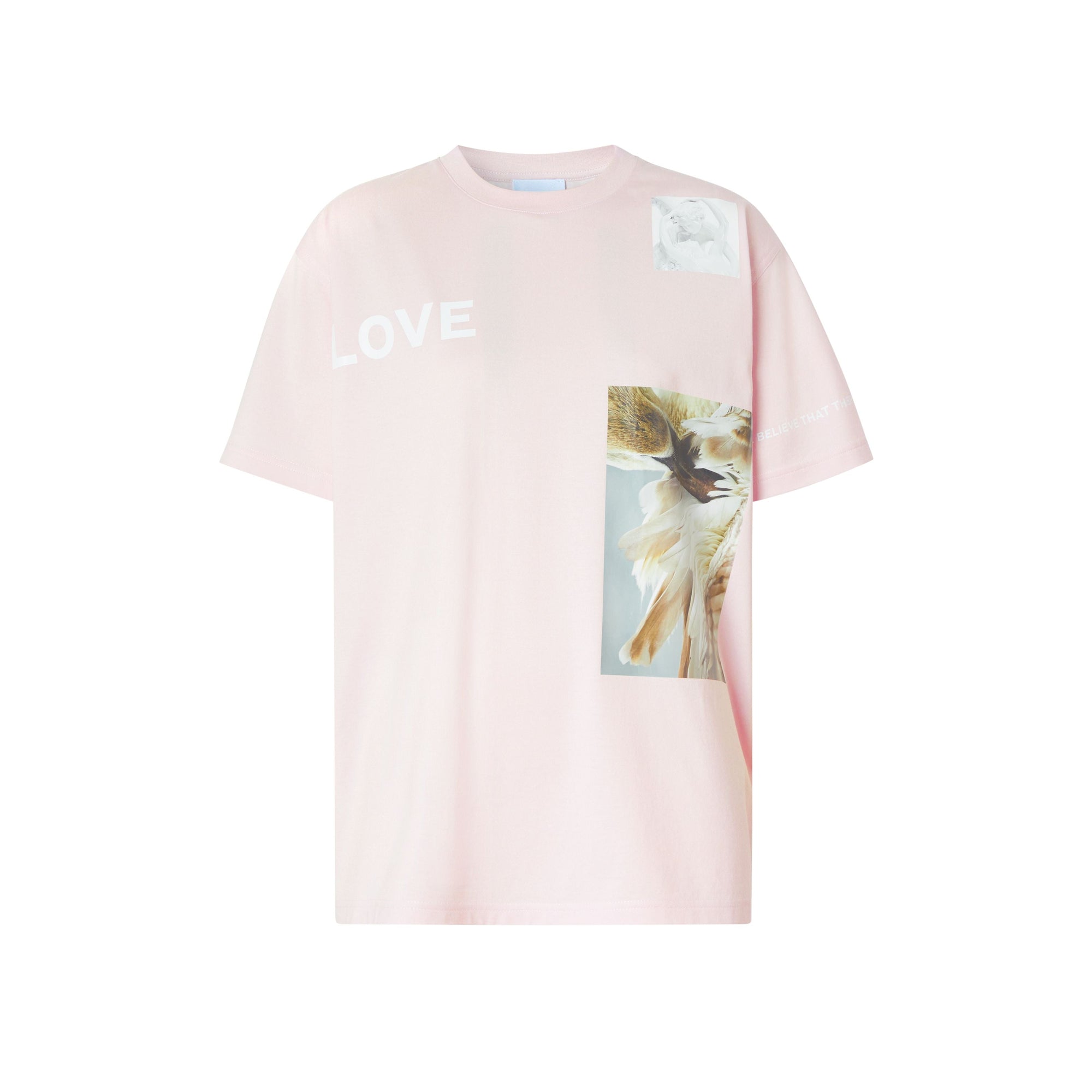 ALABASTER PINK T-shirt oversize en coton à imprimé montage
