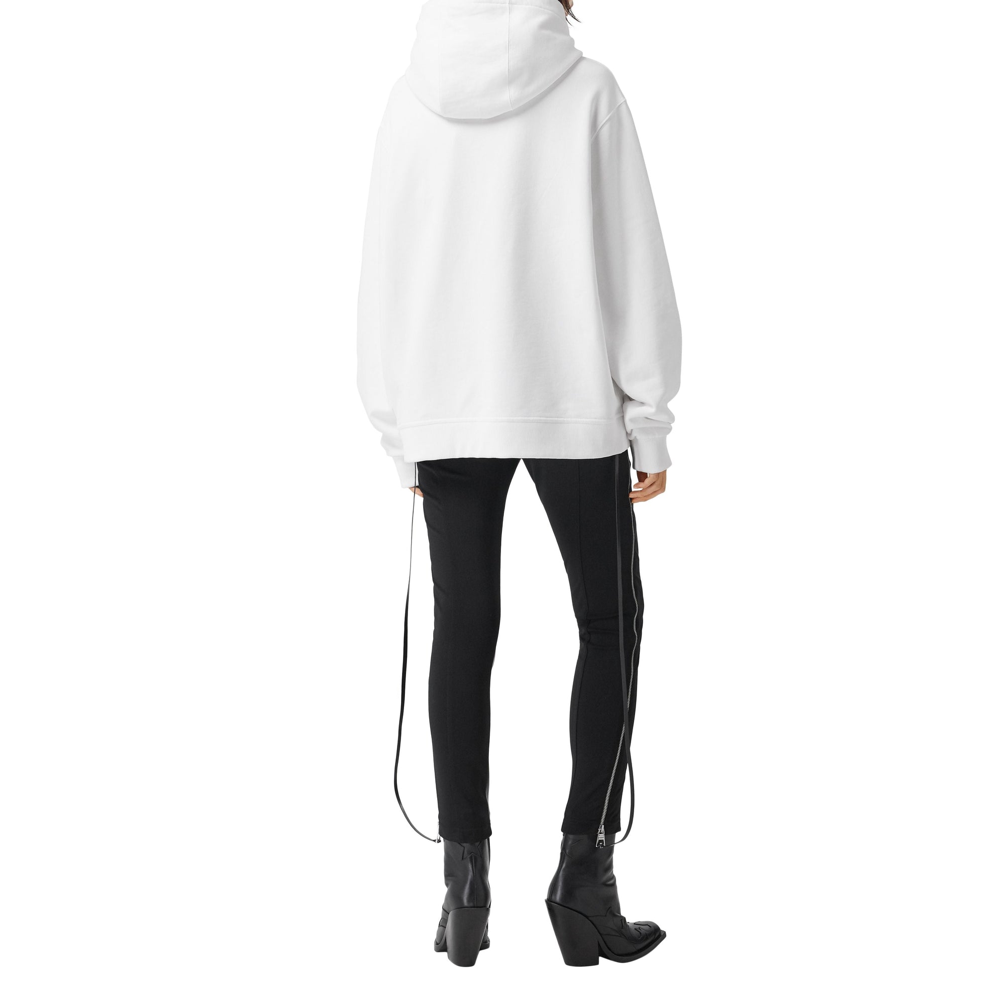 WHITE Hoodie oversize en coton à imprimé montage