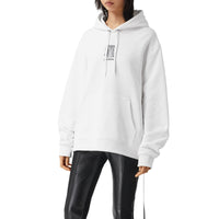 WHITE Hoodie oversize en coton à imprimé montage
