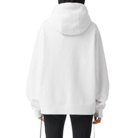 WHITE Hoodie oversize en coton à imprimé montage