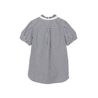 BLACK STRIPE Robe chemise en coton rayée et vichy avec logo