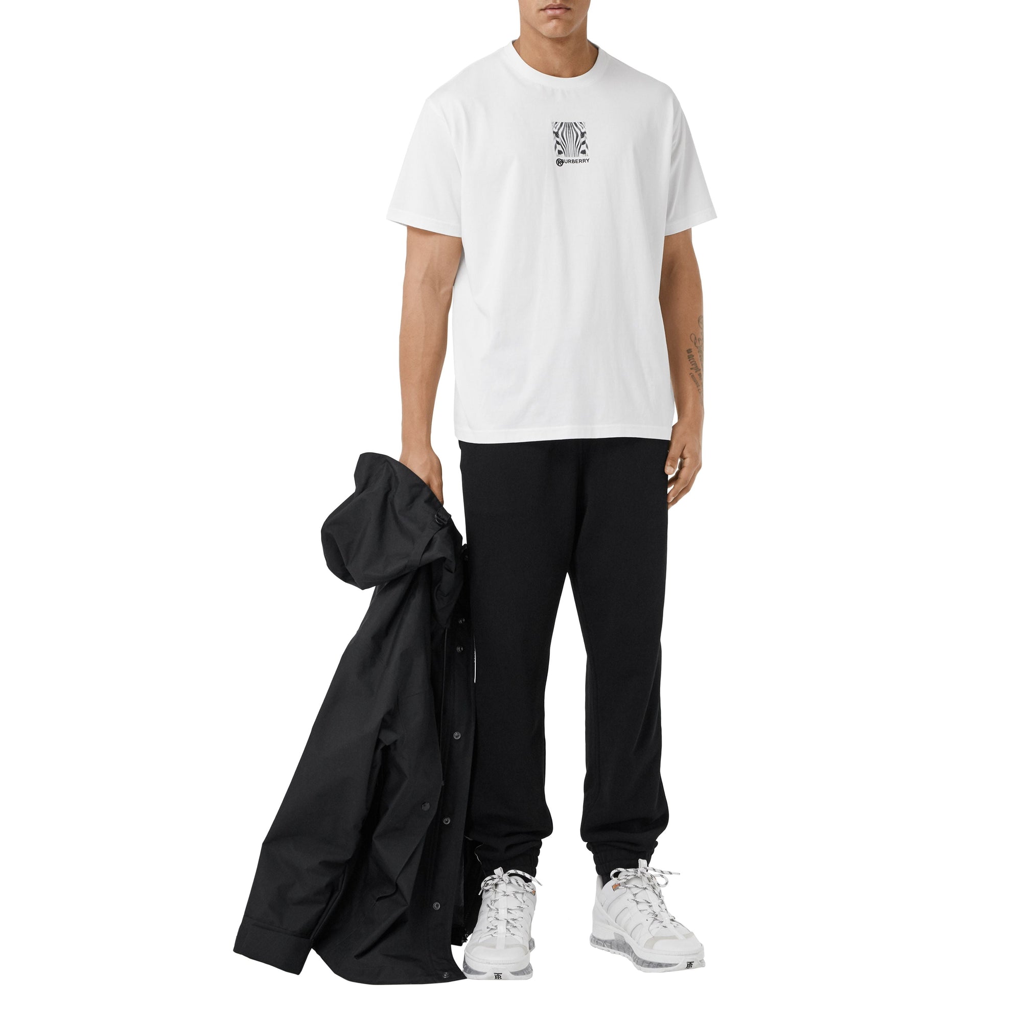 WHITE T-shirt oversize en coton à imprimé montage