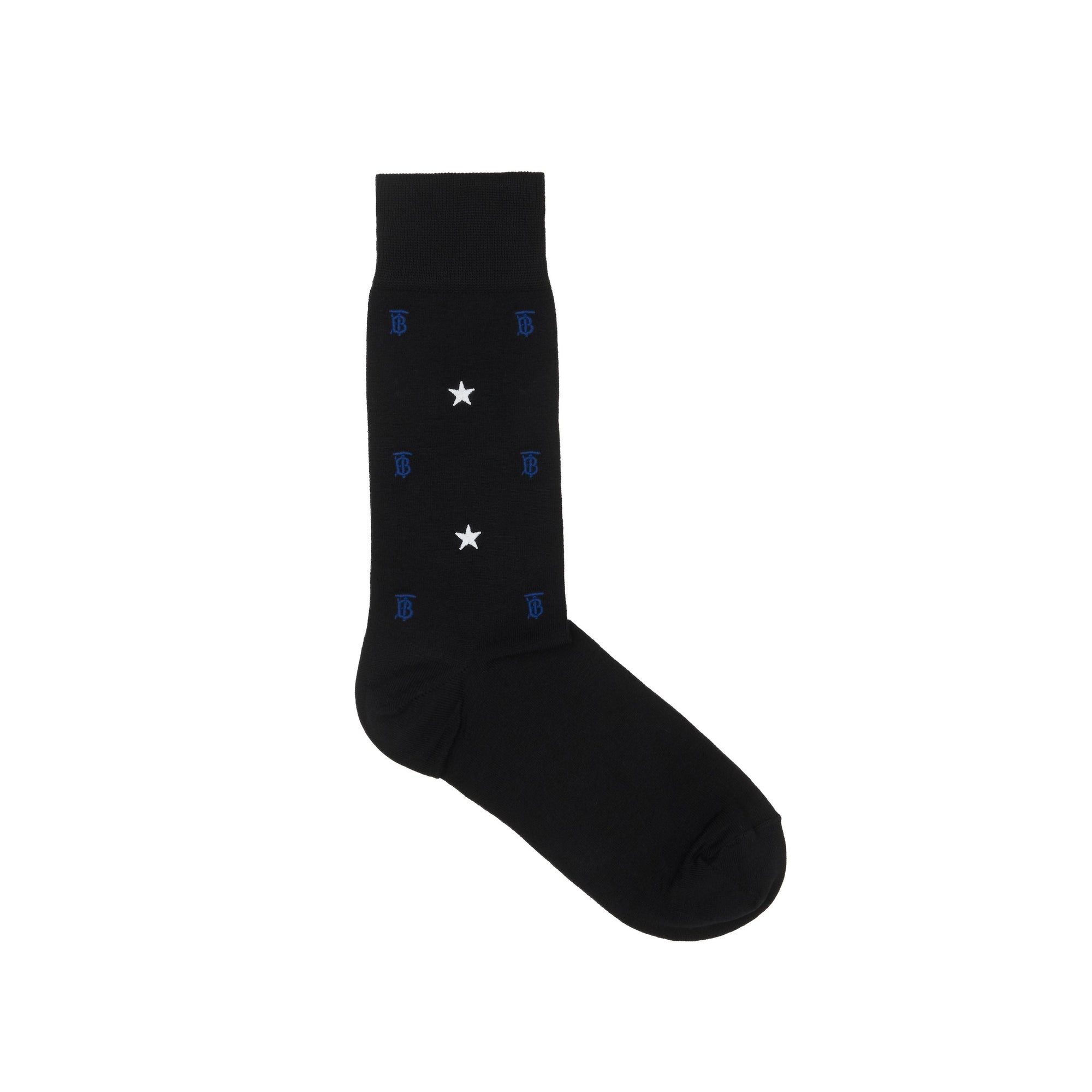 BLACK Chaussettes en coton mélangé à motifs étoilé et Monogram