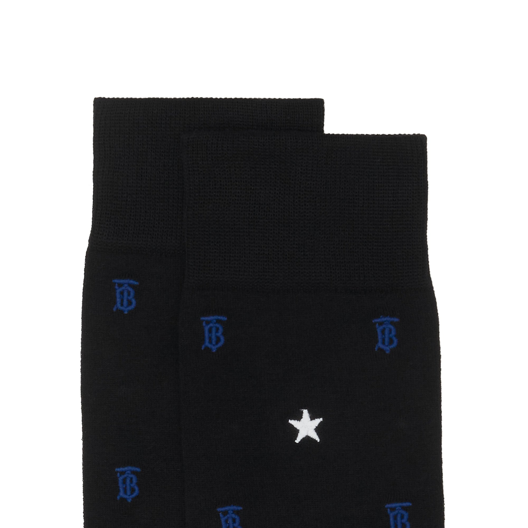 BLACK Chaussettes en coton mélangé à motifs étoilé et Monogram