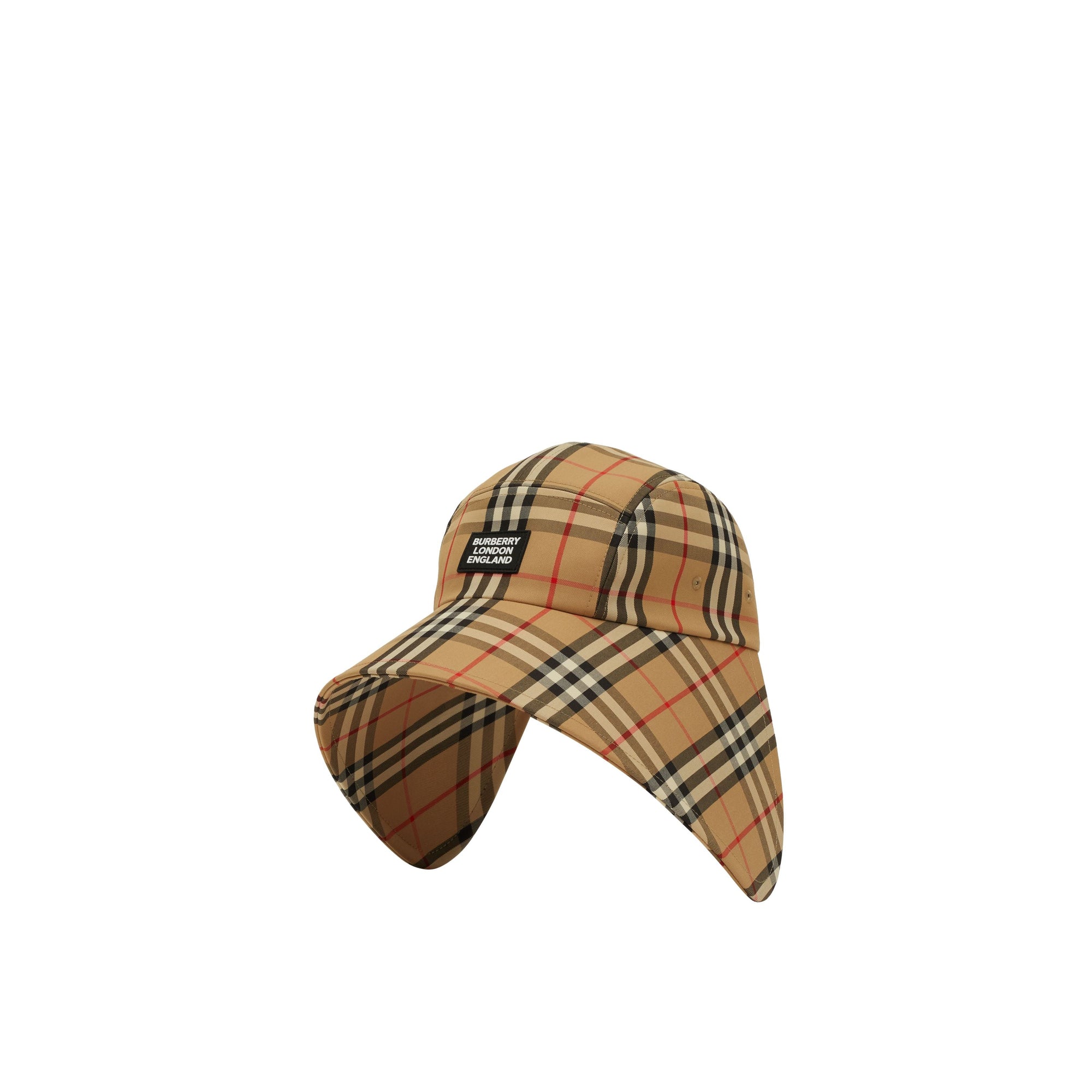 ARCHIVE BEIGE Casquette à bords larges Vintage check avec logo appliqué