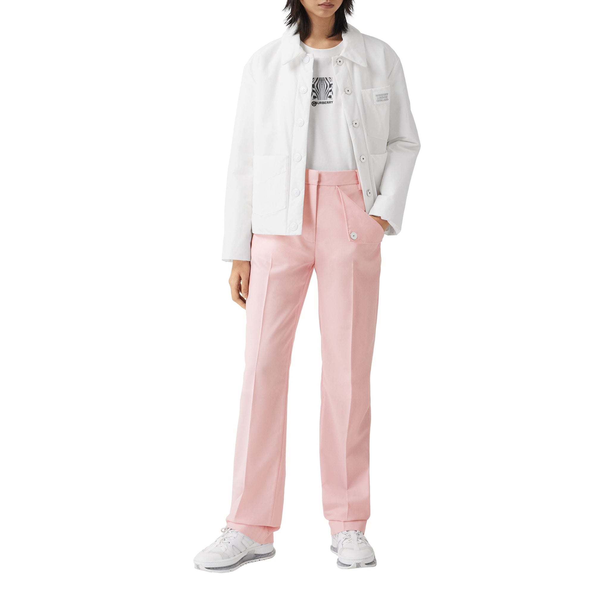 SOFT PINK Pantalon tailleur en laine avec poches