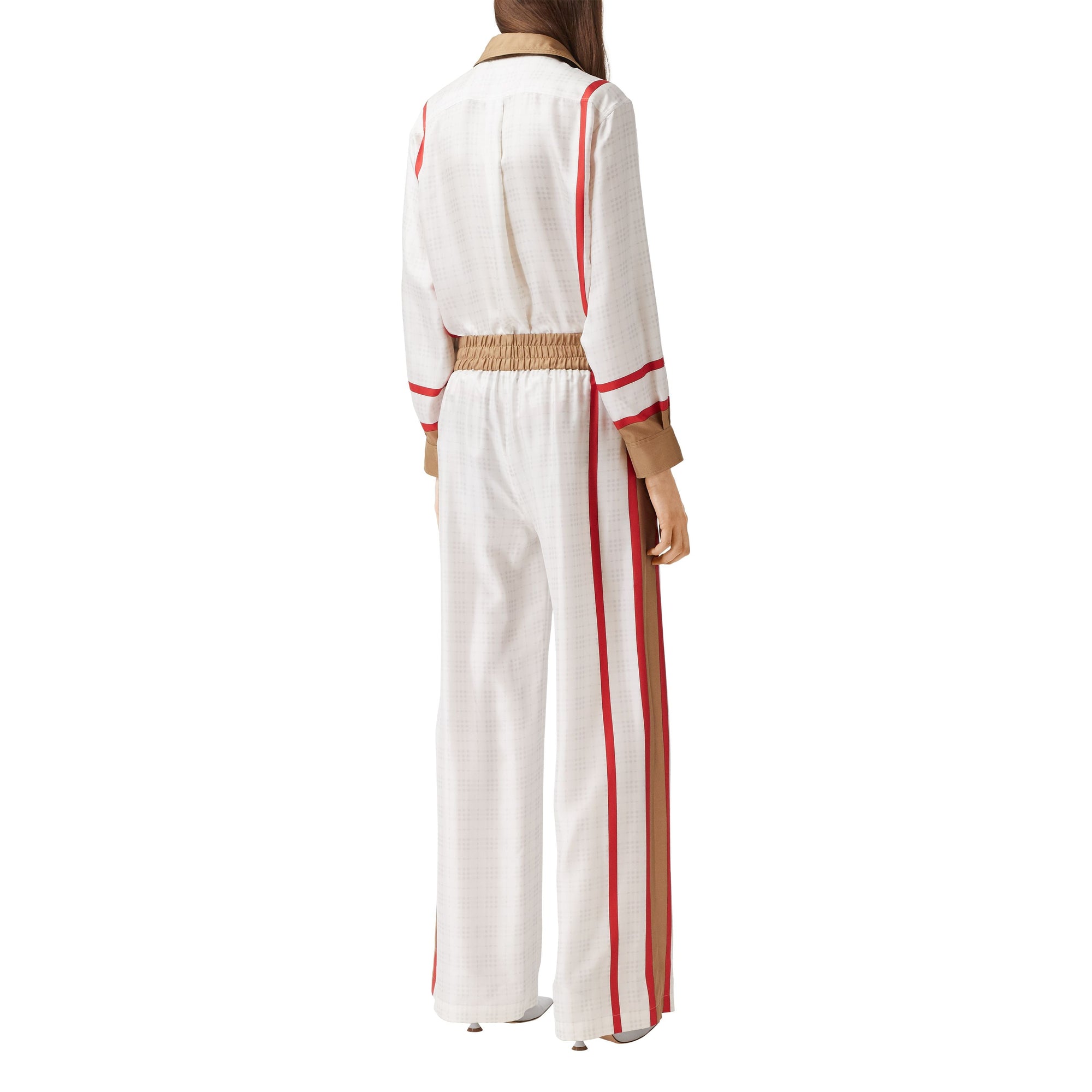 0 Chemise en soie à imprimé écharpe d'archive Society