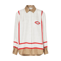 0 Chemise en soie à imprimé écharpe d'archive Society