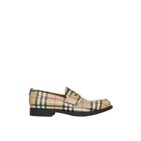 ARCHIVE BEIGE Mocassins en cuir Vintage check avec boucle en D