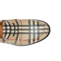 ARCHIVE BEIGE Mocassins en cuir Vintage check avec boucle en D