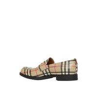 ARCHIVE BEIGE Mocassins en cuir Vintage check avec boucle en D