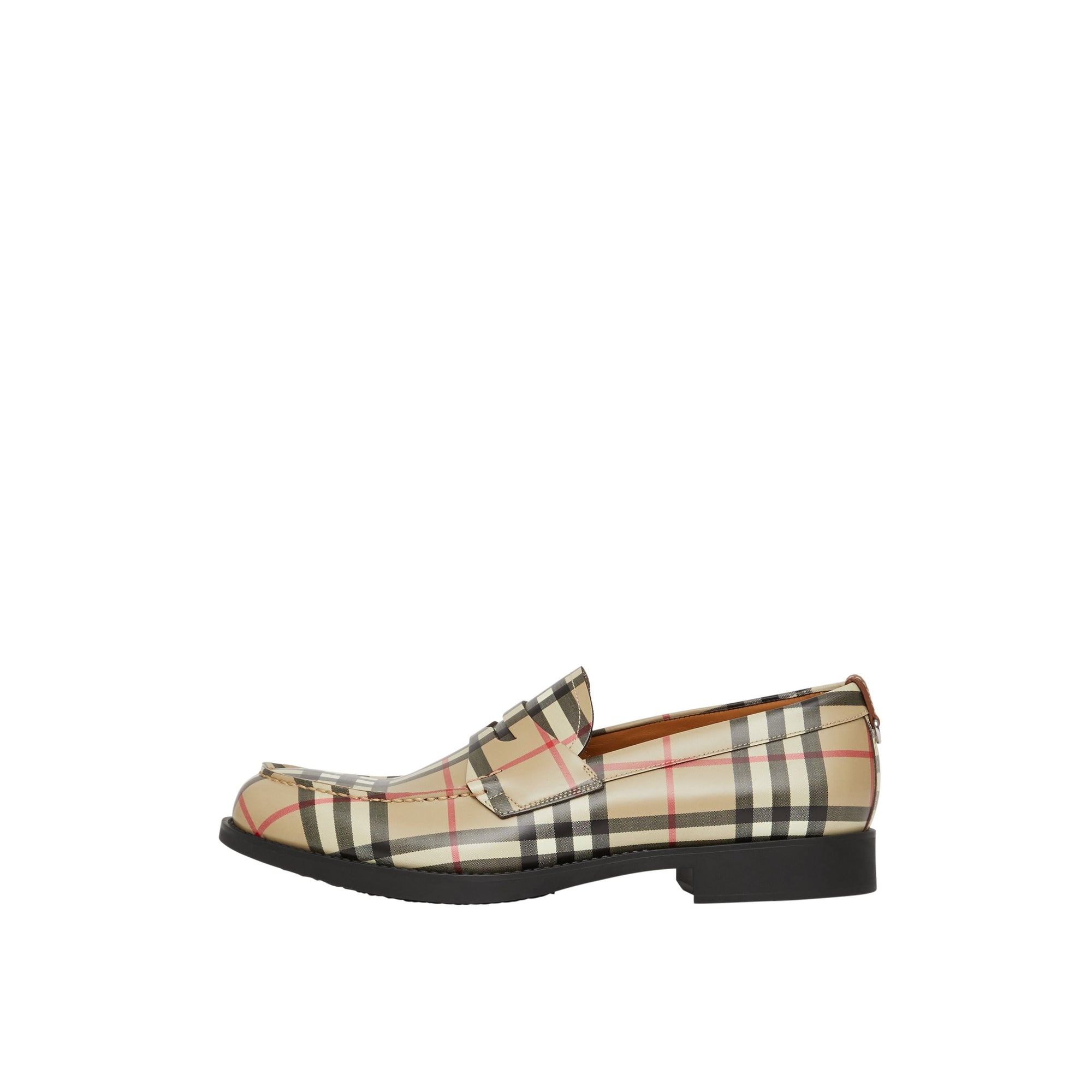 ARCHIVE BEIGE Mocassins en cuir Vintage check avec boucle en D