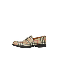 ARCHIVE BEIGE Mocassins en cuir Vintage check avec boucle en D