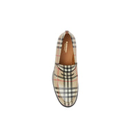 ARCHIVE BEIGE Mocassins en cuir Vintage check avec boucle en D
