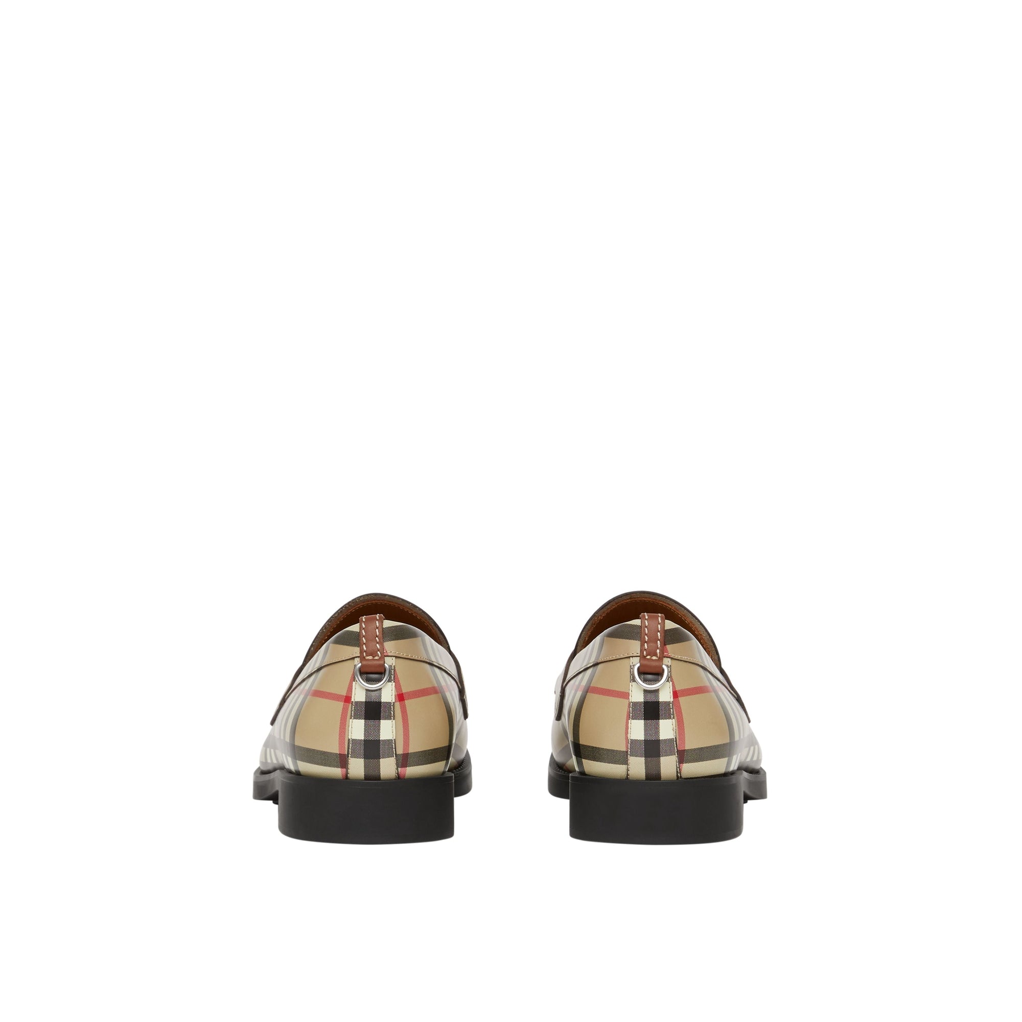 ARCHIVE BEIGE Mocassins en cuir Vintage check avec boucle en D