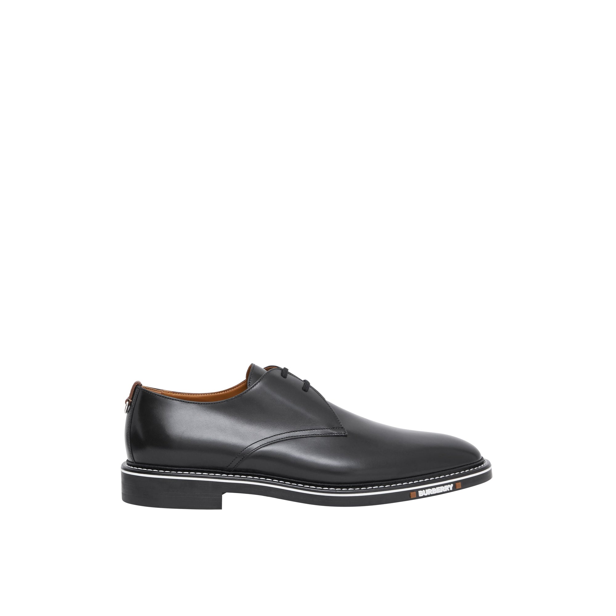 BLACK Derbies en cuir surpiqué avec logo