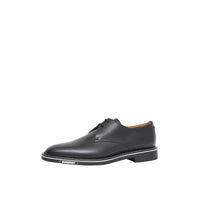 BLACK Derbies en cuir surpiqué avec logo