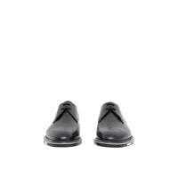 BLACK Derbies en cuir surpiqué avec logo