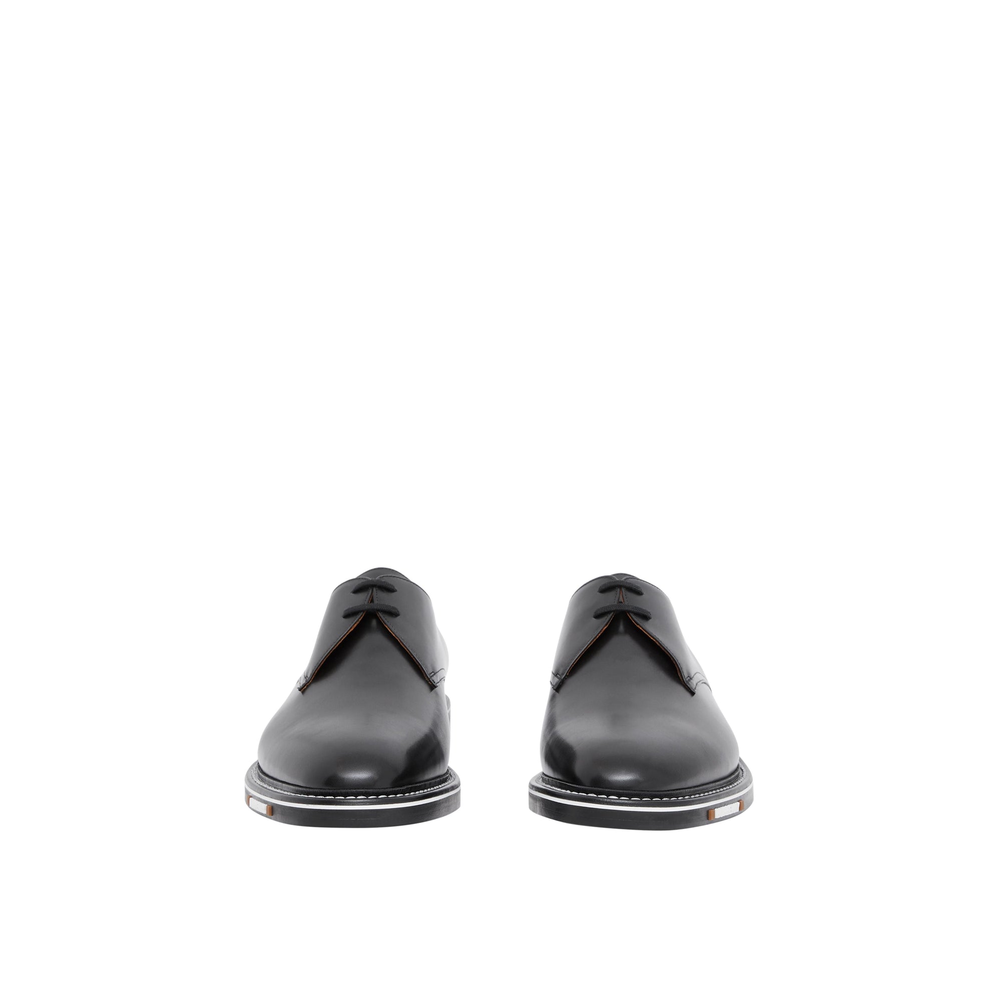 BLACK Derbies en cuir surpiqué avec logo