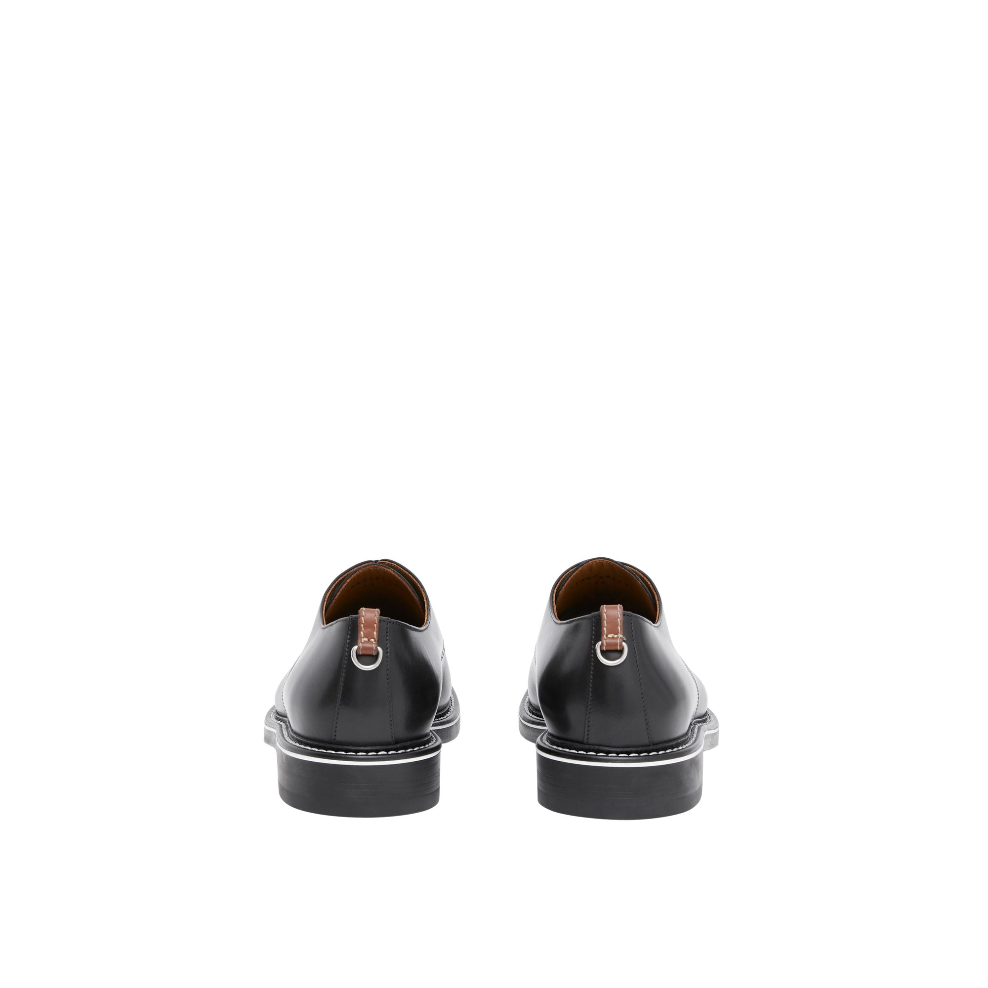BLACK Derbies en cuir surpiqué avec logo