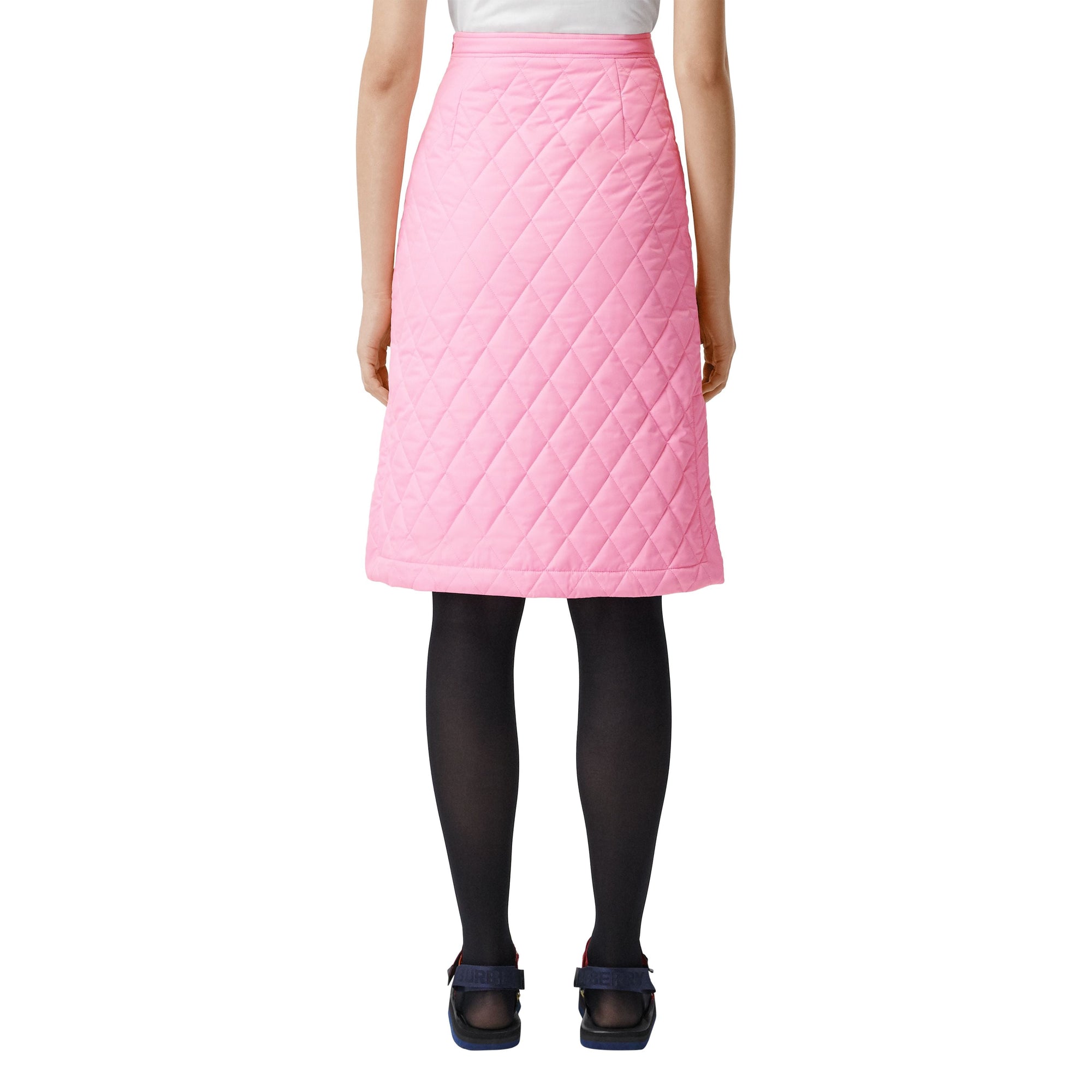 BUBBLE GUM PINK Jupe matelassée asymétrique