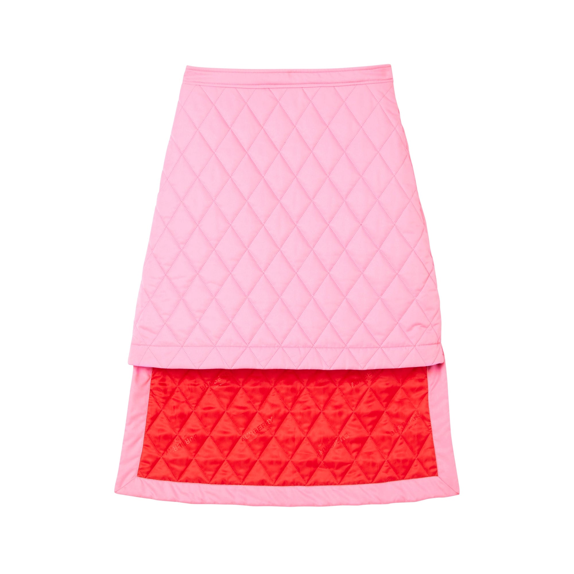 BUBBLE GUM PINK Jupe matelassée asymétrique